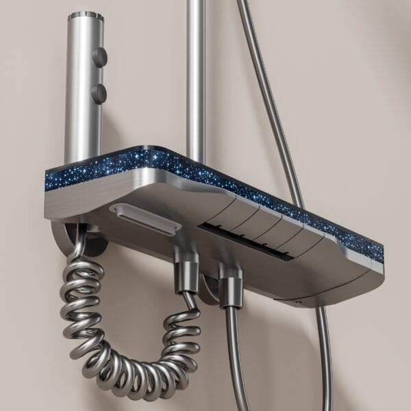 Luxury Digital LED Shower System with Integrated Shelf
