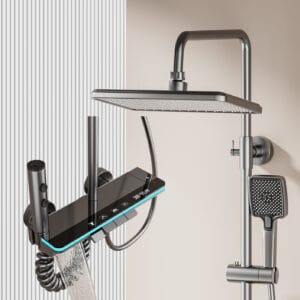 Gun Grey Smart Digital Rainfall Shower System
