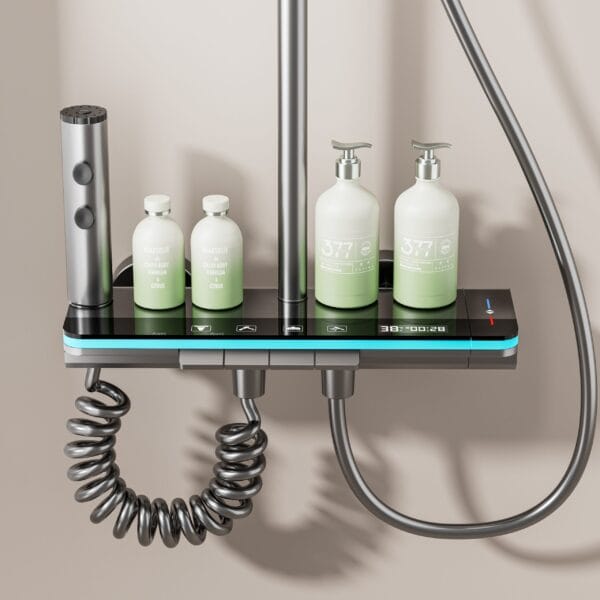 Gun Grey Smart Digital Rainfall Shower System