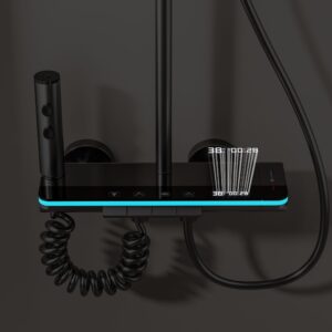 Gun Grey Smart Digital Rainfall Shower System product image for B2B shower system sourcing