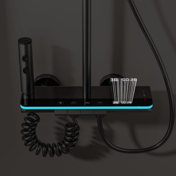 Gun Grey Smart Digital Rainfall Shower System