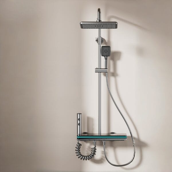 Luxury Gun Grey Smart Digital Shower System with Thermostatic Mixer