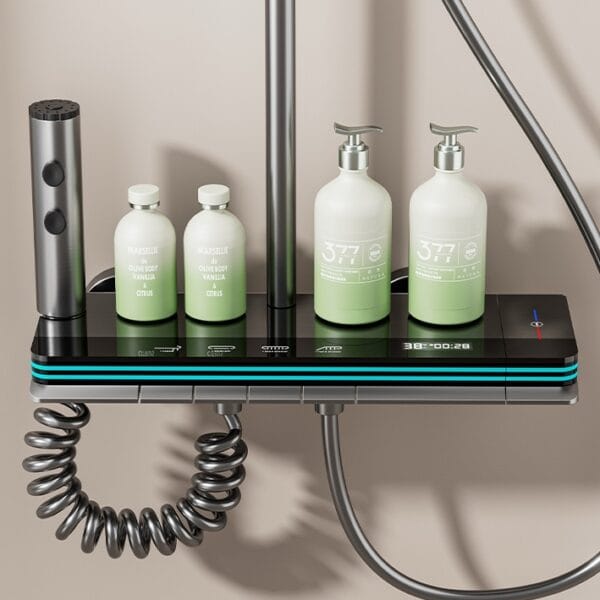 Luxury Gun Grey Smart Digital Shower System with Thermostatic Mixer