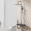 Premium Gun Grey Digital LED Shower System with Waterfall & Rainfall