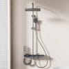 Premium Gun Grey Digital LED Shower System with Waterfall & Rainfall