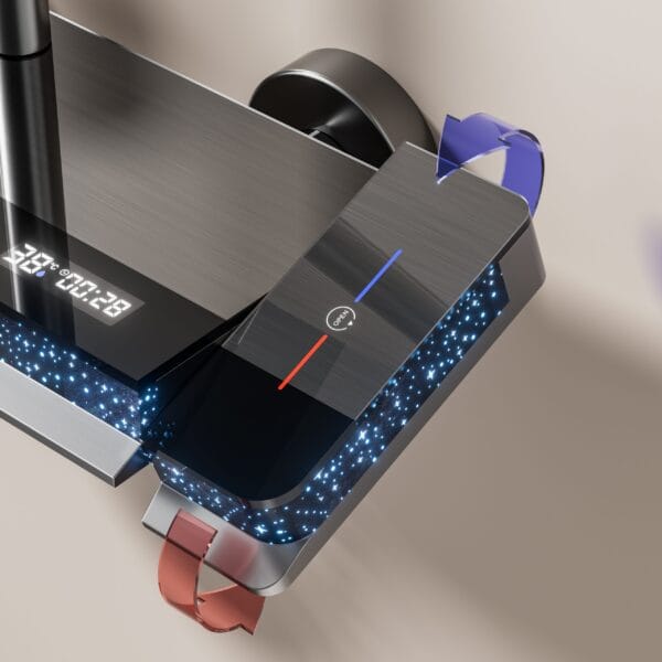 Premium Gun Grey Digital LED Shower System with Waterfall & Rainfall