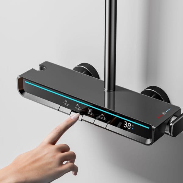 Zenith Gun Grey Smart Digital Rainfall & Handheld Shower System