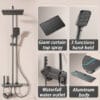 Elite Digital LED Shower System with Rainfall & Waterfall – Gun Grey