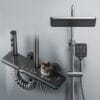 Gun Grey Smart Digital Thermostatic Shower System with Rainfall & Waterfall